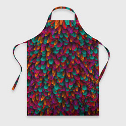 Фартук кулинарный Разноцветные перья, цвет: 3D-принт
