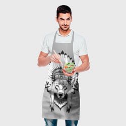 Фартук кулинарный Волк-индеец, цвет: 3D-принт — фото 2