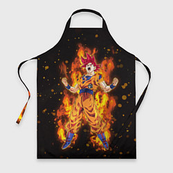 Фартук кулинарный Fire Goku, цвет: 3D-принт
