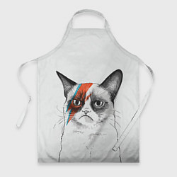 Фартук кулинарный David Bowie: Grumpy cat, цвет: 3D-принт