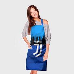 Фартук кулинарный FC Juventus: Blue Abstract, цвет: 3D-принт — фото 2