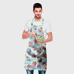 Фартук кулинарный Милые кексики, цвет: 3D-принт — фото 2