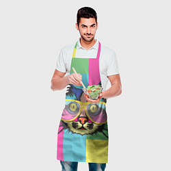 Фартук кулинарный Поп-арт котик, цвет: 3D-принт — фото 2