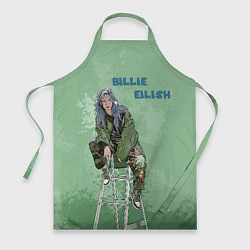 Фартук кулинарный Billie Eilish: Green Motive, цвет: 3D-принт