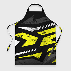 Фартук кулинарный Black yellow abstract sport style, цвет: 3D-принт