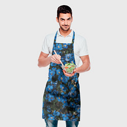 Фартук кулинарный Поле синих цветов фиалки лето, цвет: 3D-принт — фото 2