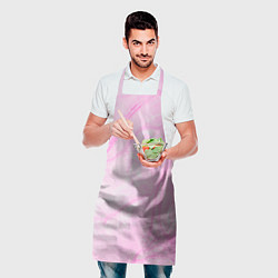 Фартук кулинарный Розовые разводы краска зефир, цвет: 3D-принт — фото 2