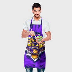 Фартук кулинарный Граффити Лев фиолетовый, цвет: 3D-принт — фото 2