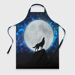 Фартук кулинарный Волк воющий на луну, цвет: 3D-принт