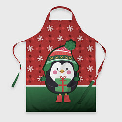 Фартук кулинарный Пингвин Новый год, цвет: 3D-принт