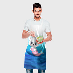 Фартук кулинарный Котик русалочка Русалка с сердечком Z, цвет: 3D-принт — фото 2