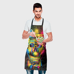 Фартук кулинарный Череп-анаглиф, цвет: 3D-принт — фото 2
