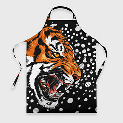 Фартук кулинарный Амурский тигр и снегопад, цвет: 3D-принт