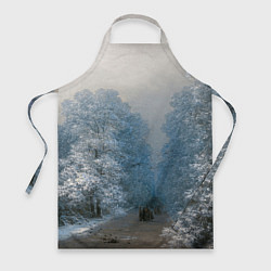 Фартук кулинарный Зимний пейзаж картина маслом, цвет: 3D-принт