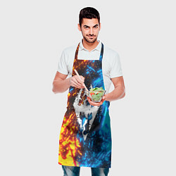Фартук кулинарный TES SKYRIM BATTLE FIRE БИТВА ОГНЕЙ, цвет: 3D-принт — фото 2