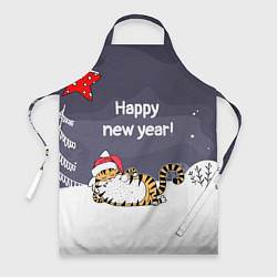 Фартук кулинарный Happy New Year 2022 Тигр, цвет: 3D-принт