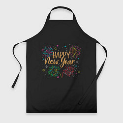Фартук кулинарный Fireworks Explosinons Happy New Year, цвет: 3D-принт