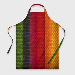 Фартук кулинарный Вязаная радуга, цвет: 3D-принт