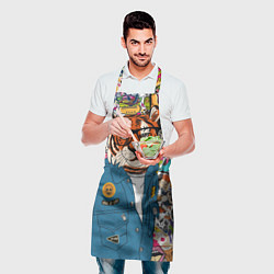 Фартук кулинарный Стикербомбинг с тигром, цвет: 3D-принт — фото 2