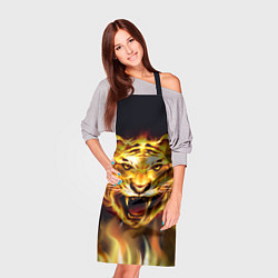 Фартук кулинарный Тигр В Пламени, цвет: 3D-принт — фото 2