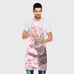 Фартук кулинарный Розовые Единороги, цвет: 3D-принт — фото 2