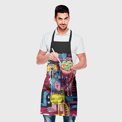 Фартук кулинарный Разноцветные монстры, цвет: 3D-принт — фото 2