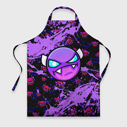 Фартук кулинарный Геометри Дэш фиолетовый Geometry Dash, цвет: 3D-принт