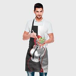 Фартук кулинарный Человек Бензопила Макима в ЧБ, цвет: 3D-принт — фото 2