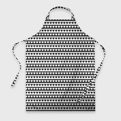 Фартук кулинарный Черно-белые сердца, цвет: 3D-принт