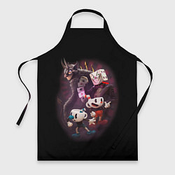 Фартук кулинарный Дьявол, Чашки и Кинг Дайс Cuphead, цвет: 3D-принт