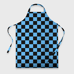 Фартук кулинарный Шахматная доска Синяя, цвет: 3D-принт