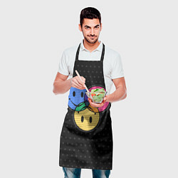 Фартук кулинарный Three emoticons три смайлика, цвет: 3D-принт — фото 2