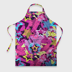 Фартук кулинарный Star Colorful Pattern Fashion Neon, цвет: 3D-принт