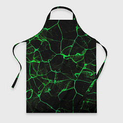 Фартук кулинарный Абстракция - Черно-зеленый фон - дым, цвет: 3D-принт