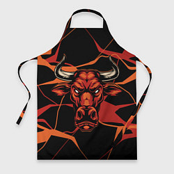 Фартук кулинарный Голова красного быка, цвет: 3D-принт