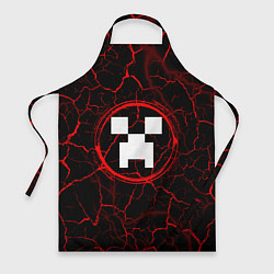 Фартук кулинарный Символ Minecraft и краска вокруг на темном фоне, цвет: 3D-принт