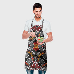 Фартук кулинарный Арабский орнамент в красно -желто-черных тонах, цвет: 3D-принт — фото 2
