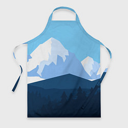 Фартук кулинарный Горы, лес, канатная дорога, цвет: 3D-принт