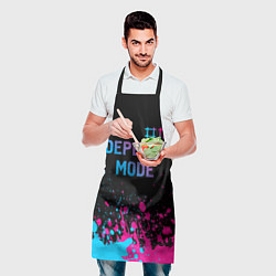 Фартук кулинарный Depeche Mode Neon Gradient, цвет: 3D-принт — фото 2