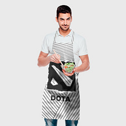 Фартук кулинарный Символ Dota на светлом фоне с полосами, цвет: 3D-принт — фото 2