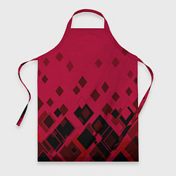 Фартук кулинарный Геометрический узор в красно-черных тонах, цвет: 3D-принт