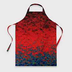 Фартук кулинарный Абстрактный узор мраморный красно-синий, цвет: 3D-принт
