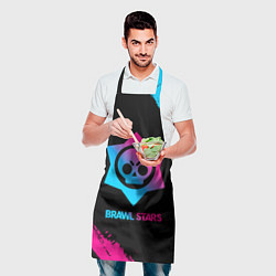 Фартук кулинарный Brawl Stars Neon Gradient, цвет: 3D-принт — фото 2