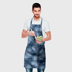 Фартук кулинарный Темно-синий цветочный узор pattern, цвет: 3D-принт — фото 2