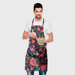 Фартук кулинарный Красные гранаты на темном фоне, цвет: 3D-принт — фото 2