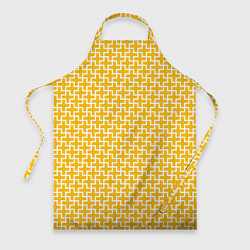 Фартук кулинарный Белые крестики на желтом фоне, цвет: 3D-принт