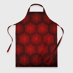 Фартук кулинарный Красные неоновые соты, цвет: 3D-принт