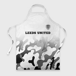 Фартук кулинарный Leeds United sport на светлом фоне: символ сверху, цвет: 3D-принт