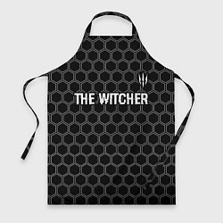 Фартук кулинарный The Witcher glitch на темном фоне: символ сверху, цвет: 3D-принт