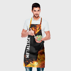 Фартук кулинарный Metallica и пылающий огонь, цвет: 3D-принт — фото 2